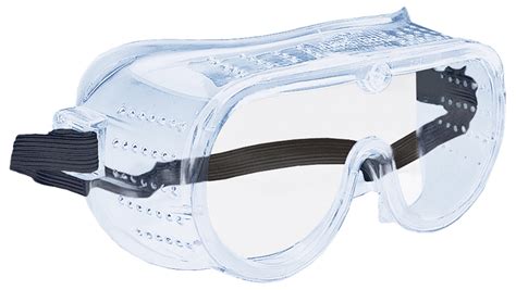 perforated impact resistant goggles anti fog clear lens black straps