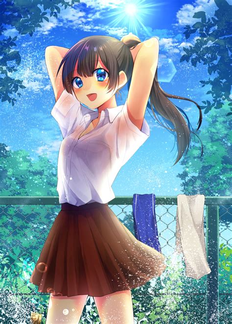 Fondos De Pantalla Pelo Largo Anime Chicas Anime Ojos Azules Agua
