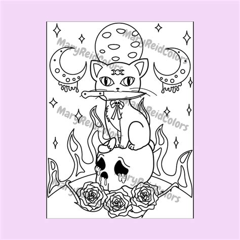 Creepy Kawaii Coloring Pages Pastel Goth Coloring Pages Etsy Australia
