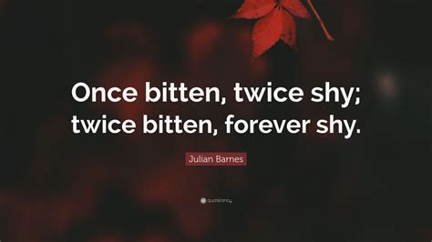 Julian Barnes Quote Once Bitten Twice Shy Twice Bitten Forever Shy