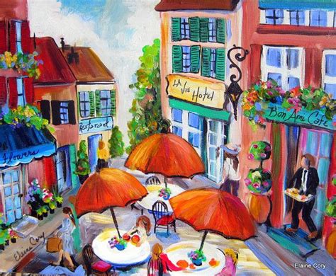 Cafe Original Painting Paris Street Scene 16 X 20 Art By Etsy