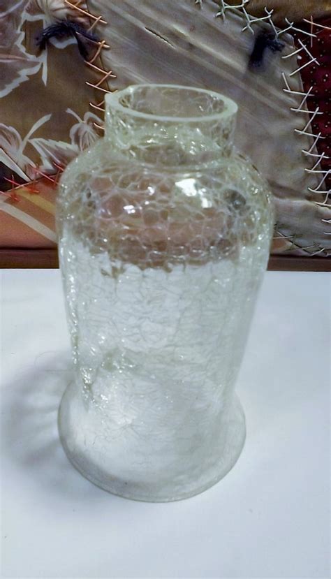 Vintage Chimney Globe Crackle Glass Clear Hurricane By Oldeberry