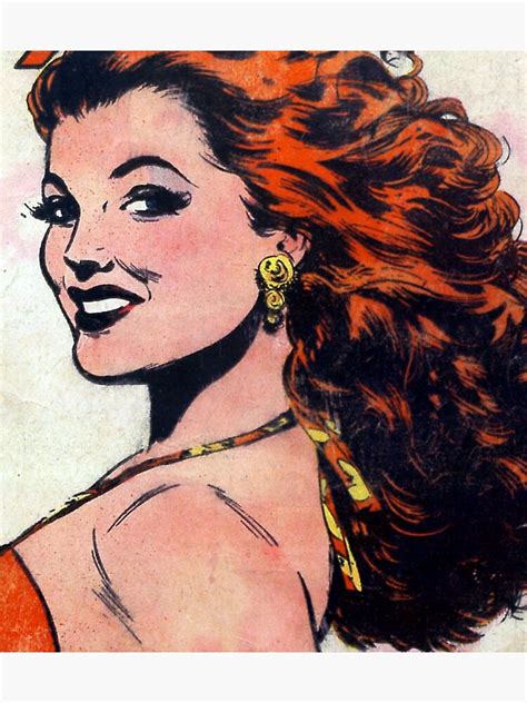 Retro Comics Book Pictures Female Portrait Redhead Sticker For