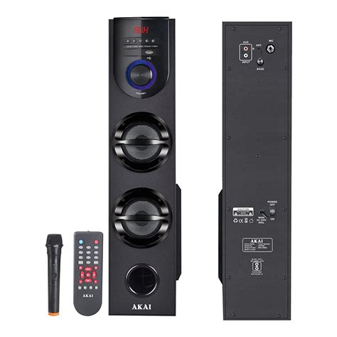 Akai Ha Ts60 60w Bluetooth Tower Speaker With Full Control Remote Led