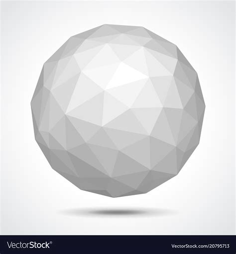 Low Poly Sphere Isolated On White Royalty Free Vector Image