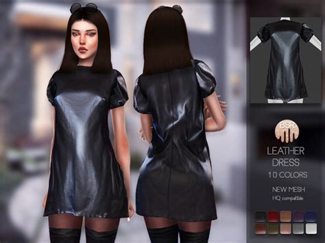 The Sims Resource Leather Dress Bd145