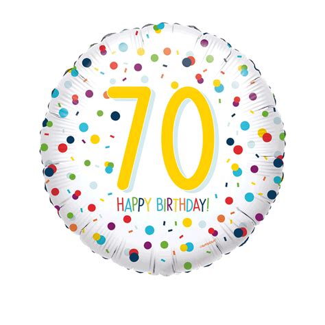 70th Birthday Confetti 18 Foil Balloon