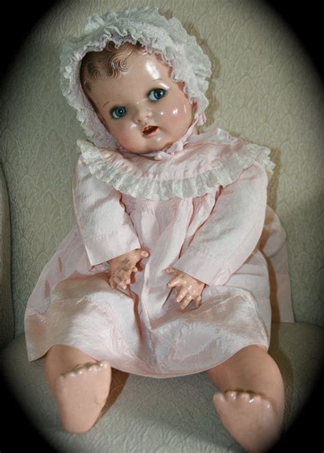 Adorable Vintage 1940s Composition Baby Doll Moving Vintage Dolls