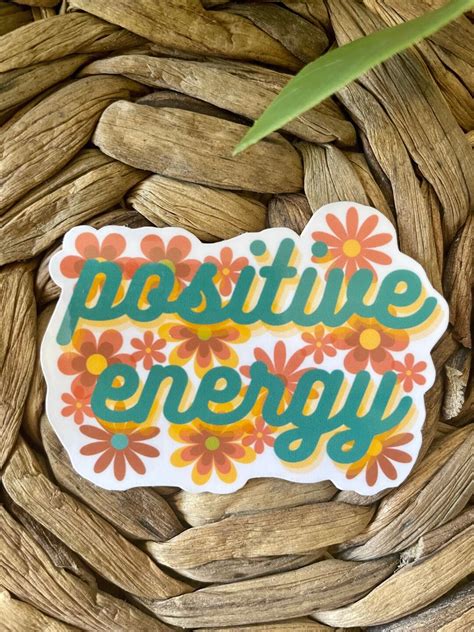 Positive Energy Sticker Quote Sticker Boho Aesthetic Etsy Uk