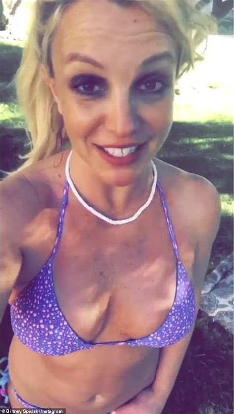 Britney Spears Pops Yoga Poses In Purple Bikini During Outdoors Exercise Session Shared On