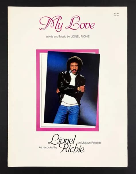 MY LOVE LIONEL Richie 1982 Vintage Sheet Music Piano Vocal Guitar Retro