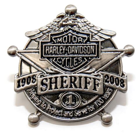 Harley Davidson 100th Anniversary Sheriff Pin Sp11 Ebay