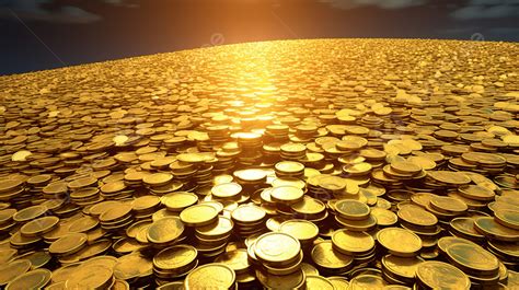 Visual Depiction Of Stacked Piles Of Gleaming Golden Coins Symbolizing