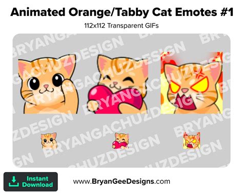  Files Orange Tabby Cats Cute Chibi Gees Discord Twitch