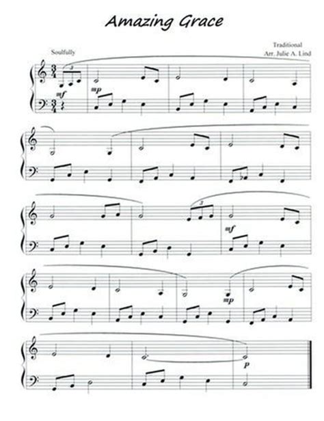 This music is traditional, written in 1779. Amazing Grace, free piano hymn arrangement to print from ...