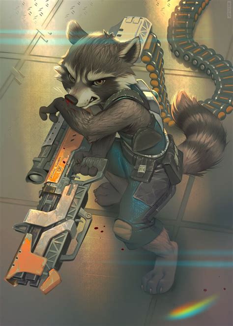 Art By Miles DF Raccoon Marvel Rocket Raccoon
