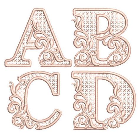 Fancy Block Font 4x4 Stitch Delight Embroidery Monogram Fonts