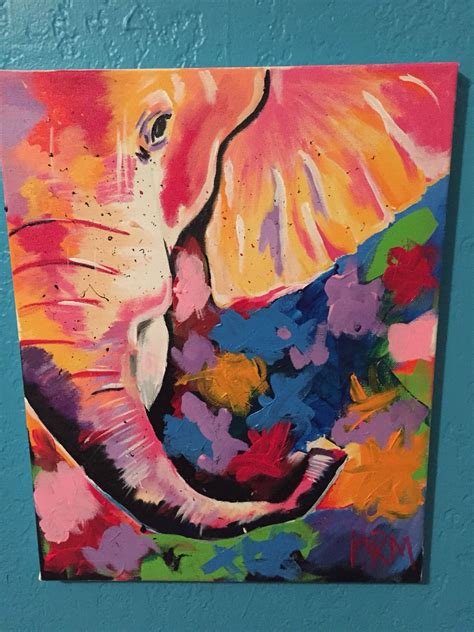Elephant Abstract Acrylic Painting Abstract Painting Acrylic