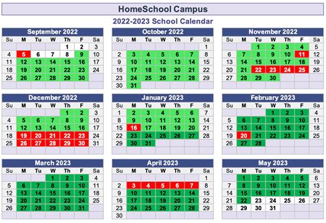 Calendar 2022 2023 Homeschool Campus
