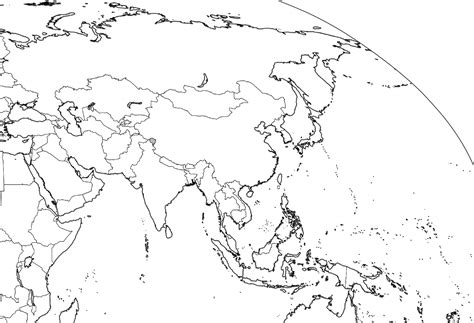 Mapa Mudo de Asia Tamaño completo