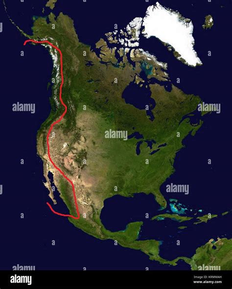 North America Satellite Globe Pacific Coast Ranges Stock Photo Alamy