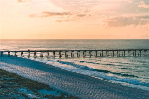 Hd Wallpaper United States Pensacola Beach Sunrise Ocean Sea