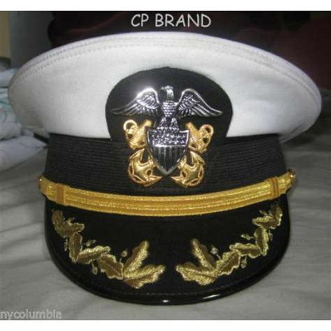 Us Navy Commander Captain Rank White Hat Cap Authentic New All Sizes Cp