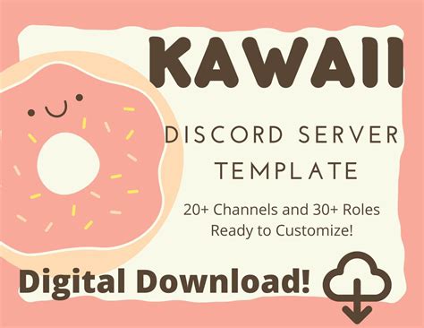 Cute Kawaii Aesthetic Discord Server Template Instant Download Etsy