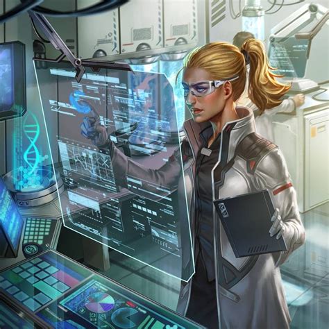 Super Serious Scientist By Macarious Futuristic Technology Sci Fi Concept Art Cyberpunk