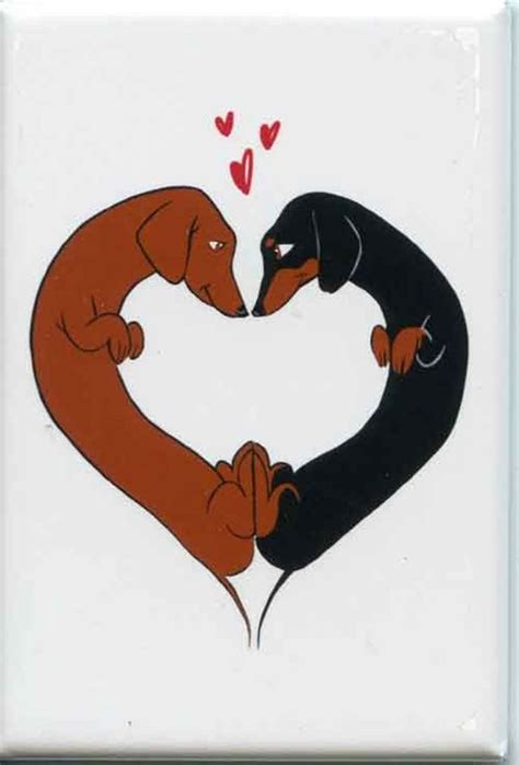 Love Heart Dachshund Cute Dog Art Magnet