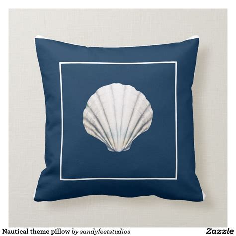 Seashell/nautical theme decorative pillows by angelitos. Nautical theme pillow | Zazzle.com | Pillows, Personalized throw pillow, Nautical theme