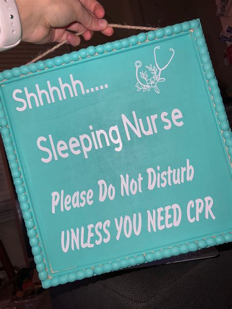 Sleeping Nurse Sign Do Not Disturb Nurse Sign Funny Nurse Saying