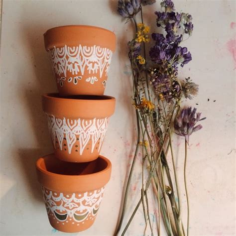 Hand Painted Plant Pot By Lavenderdanielle On Etsy