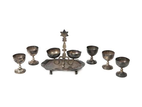 Shabbat Lamp And Silver Goblets Iraq Afghanistan Kedem Auction
