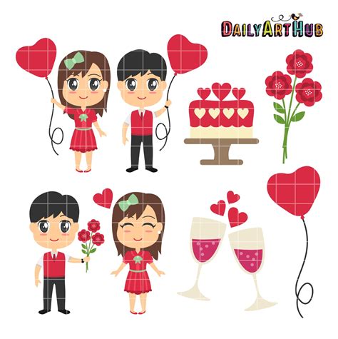 Valentines Day Couples Clip Art Set – Daily Art Hub // Graphics