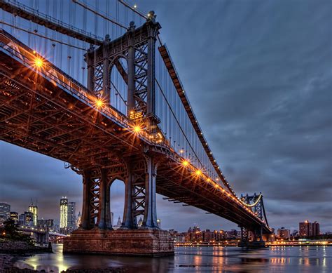 Manhattan Bridge At Night Photograph By Chris Ferrara Pixels