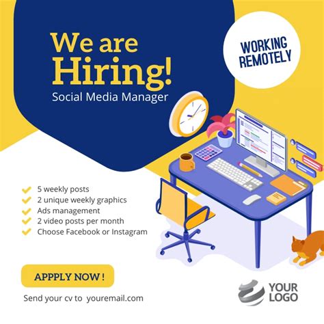 Hiring Social Media Services Flyer Poster Template Postermywall