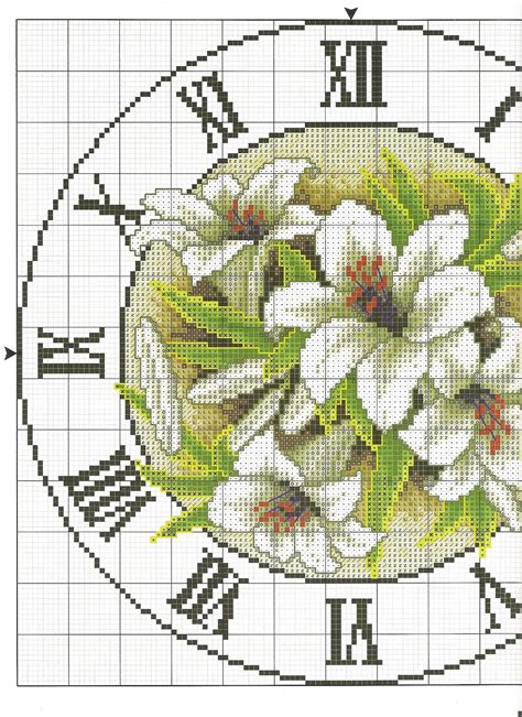 We're always looking for cute new patterns to stitch and frame or sew into pillows that we can then give to friends and family. clock round Lilium cross stitch (1) - free cross stitch ...
