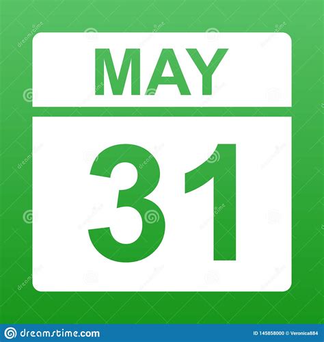 May 31 Day On The Calendar Stock Vector Illustration Of Shape