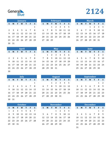 2124 Calendar Pdf Word Excel