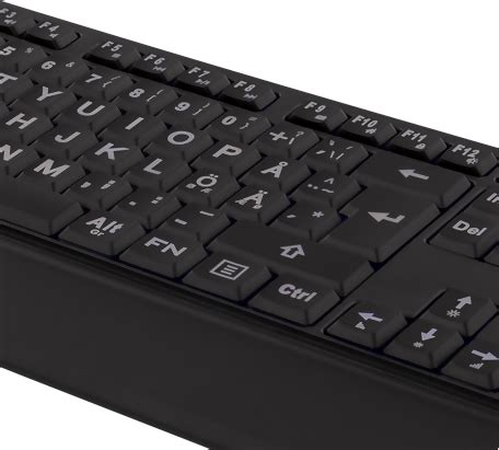 Deltaco Fullstort tangentbord med extra stora tecken - USB - Blå LED - Svart | Alina.se