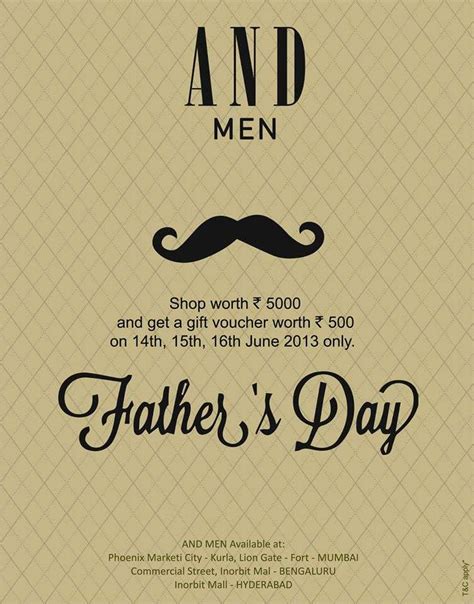 And Men Fathers Day Offer Shop Worth Rs 5000 And Get A T Voucher