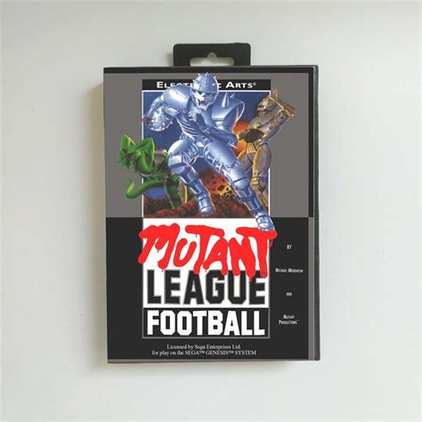 Mutant League Football Sega Genesis Mega Drive Md Game Card Us Cover