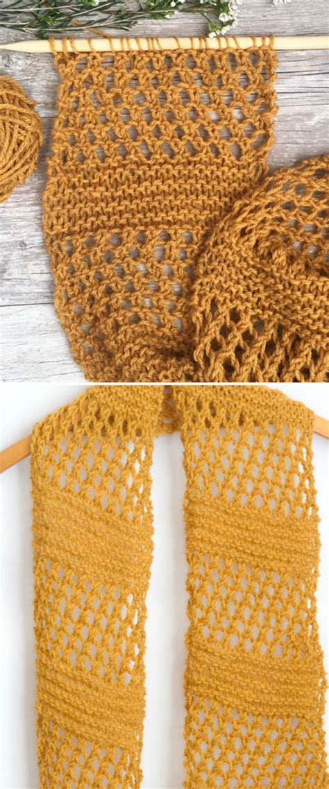 Amazing Knitting How To Knit Easy Summer Honeycombs Scarf Tutorial