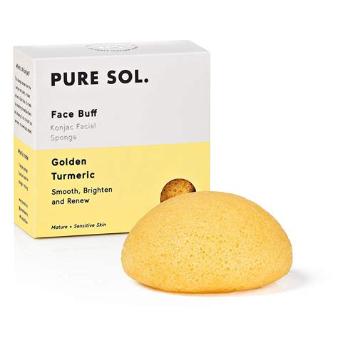 PureSOL Konjac Sponge Turmeric Facial Sponge 100 Natural Sponge