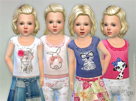 T Shirt Toddler Girl P07 Found In Tsr Category Sims 4 Toddler Female