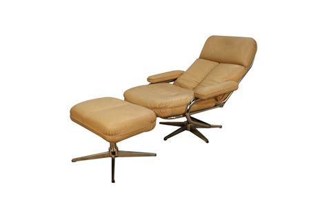 Set is composed of miniature armchair and ottoman (it can be used as a footstool or seat). Mid Century Modern Chrome & Leather Recliner Chair and ...