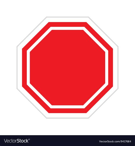 Red Blank Stop Sign Royalty Free Vector Image Vectorstock