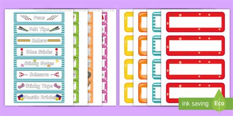 Editable Multicolour Peg Drawer And Equipment Tray Labels