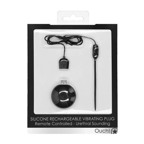 Ouch Urethral Sounding Silicone Rechargeable Vibrating Plug Remote